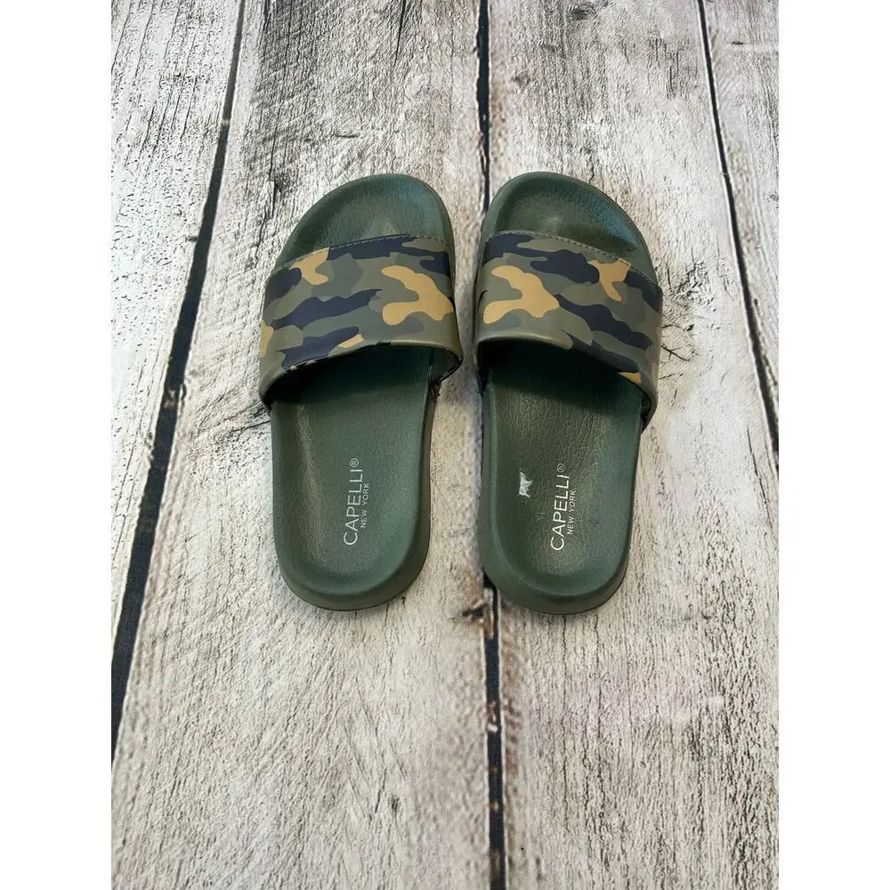 CAPELLI Unisex Child Camouflage Print Slide Sandals / Size: 12-13